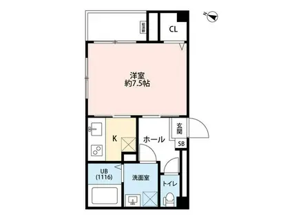 グリシーヌメゾンII(1K/1階)の間取り写真