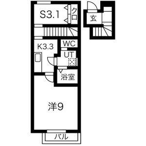FIRST花巻(1SK/2階)の間取り写真