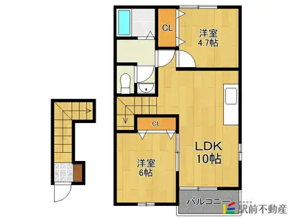 コータ・コートイデC(2LDK/2階)の間取り写真