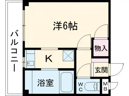 パストラルウッド(1K/2階)の間取り写真