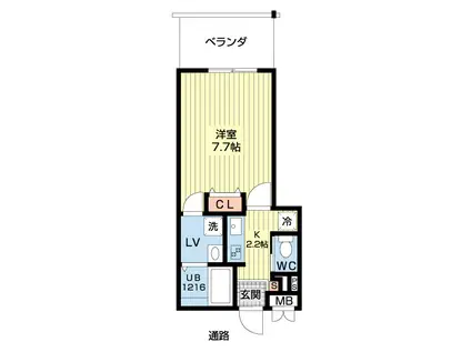 SGB浜町(1K/10階)の間取り写真