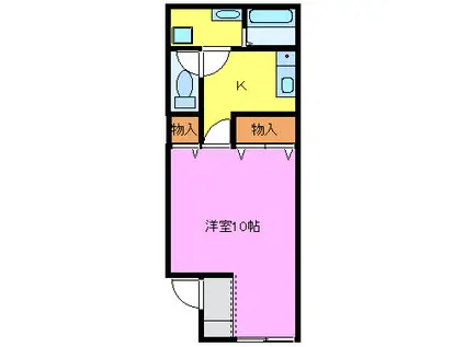 ピープル95(1K/1階)の間取り写真