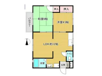 エムハイツ(2LDK/2階)の間取り写真