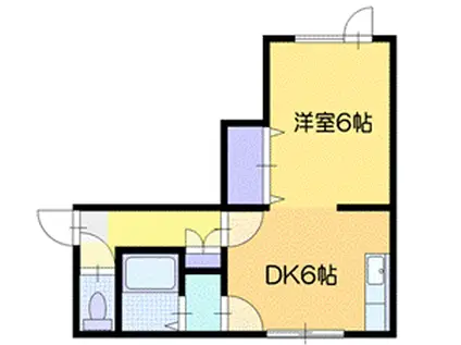 APT24(1DK/1階)の間取り写真