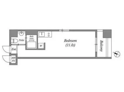 コスモライフ カタヤマ(ワンルーム/5階)の間取り写真