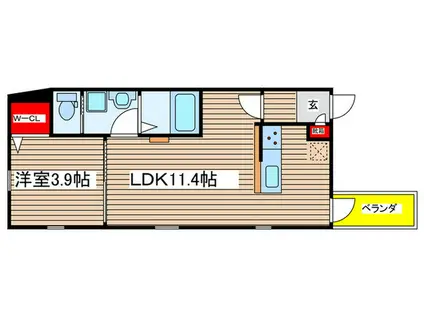 ZECCA桜山(1LDK/3階)の間取り写真