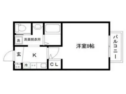 SURPASS南仙台(1K/1階)の間取り写真