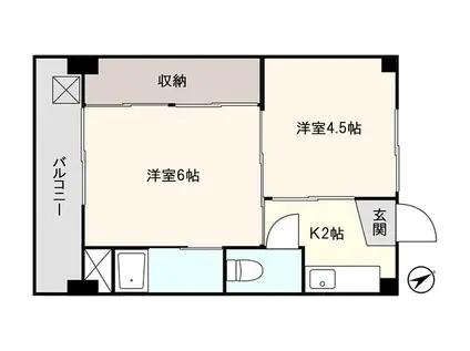 アシスト上越マンションII(2K/2階)の間取り写真