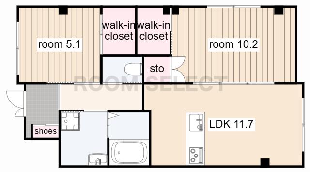 KOKOROマンション一社(2LDK/3階)の間取り写真