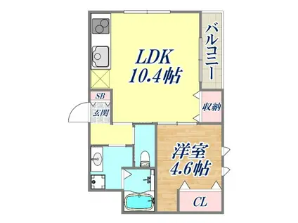 ポラリス(1LDK/1階)の間取り写真