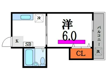 吉田ビル(1K/3階)の間取り写真