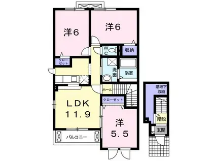 リファインドI(3LDK/2階)の間取り写真