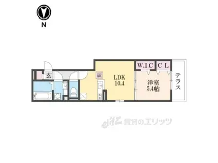 RIO西七条(1LDK/1階)の間取り写真