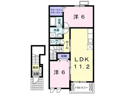 マーベラス・TIII(2LDK/2階)の間取り写真