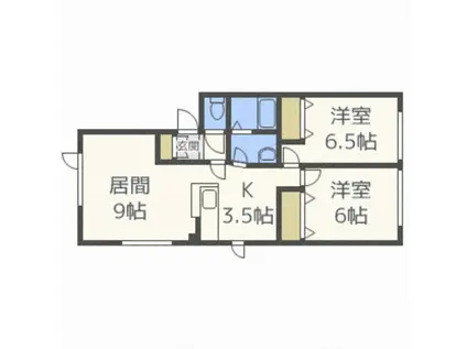 グレースファミール(2LDK/1階)の間取り写真