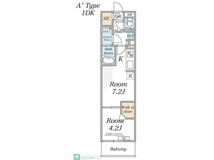 リブリ・さいたま市南区辻5(1DK/2階)の間取り写真