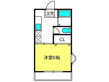 マロングラッセ(1K/3階)の間取り写真