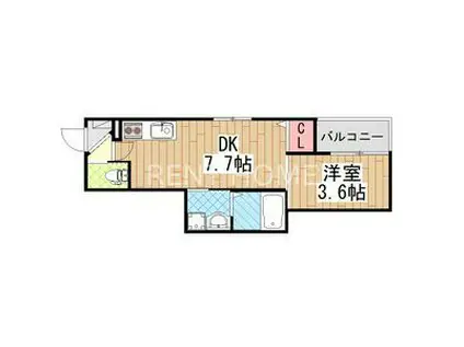 DEAR KINDAI(1DK/1階)の間取り写真