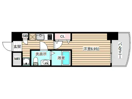 セレニテ福島シェルト(1K/5階)の間取り写真