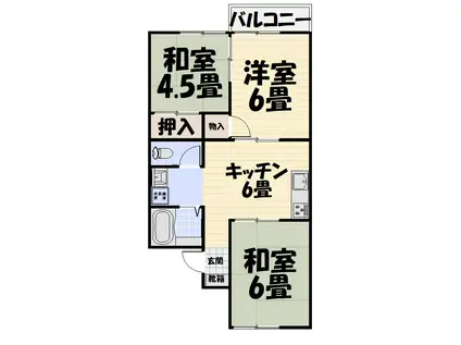 コーポラス本村(3DK/2階)の間取り写真