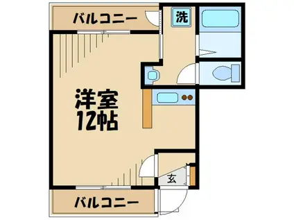 ＪＲ南武線 西府駅 徒歩8分 3階建 築44年(ワンルーム/3階)の間取り写真