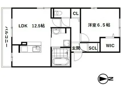 STRIPE SW(1LDK/2階)の間取り写真
