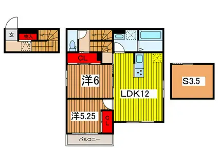 AVANTI(2SLDK/1階)の間取り写真