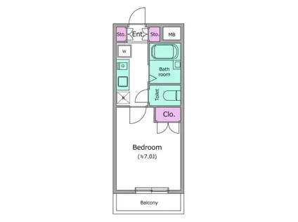 レジディア浦安(1K/6階)の間取り写真