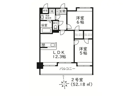 PONDMUMMATSUSHIMA(2LDK/6階)の間取り写真