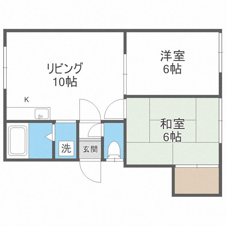 メゾンドール44(2LDK/3階)の間取り写真