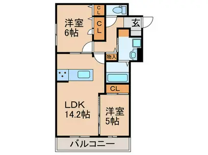 ALTAMAISON東雲(2LDK/3階)の間取り写真