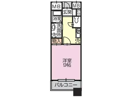 プラチナム・ステータスタワー(1K/4階)の間取り写真