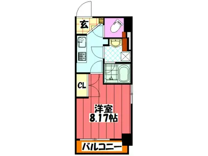 タウンライフ東山(1K/3階)の間取り写真