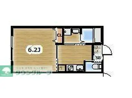 AMBITION松戸(1K/2階)の間取り写真