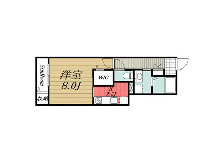 メゾンカルム (1K/1階)の間取り写真