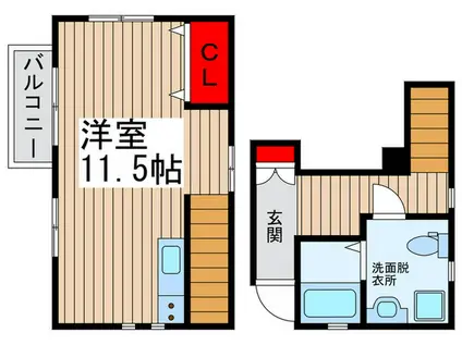 ツインズ八柱(ワンルーム/1階)の間取り写真