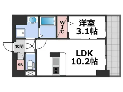 ベルンガーデン林寺(1LDK/4階)の間取り写真