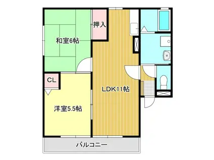 はなみずき(2LDK/2階)の間取り写真