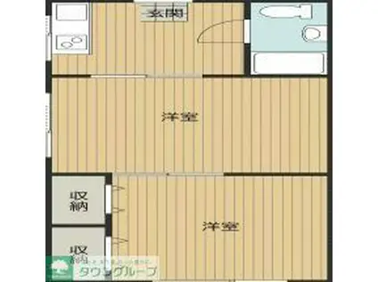 御殿町ハイツ(2DK/3階)の間取り写真