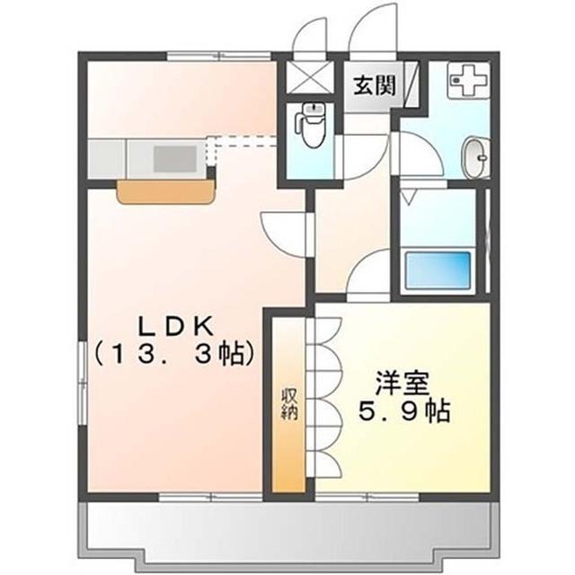 PURE STAGE(1LDK/1階)の間取り写真