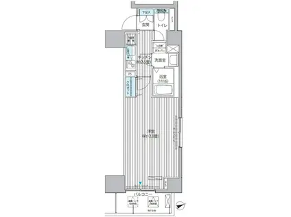 アクシス池袋(1K/9階)の間取り写真