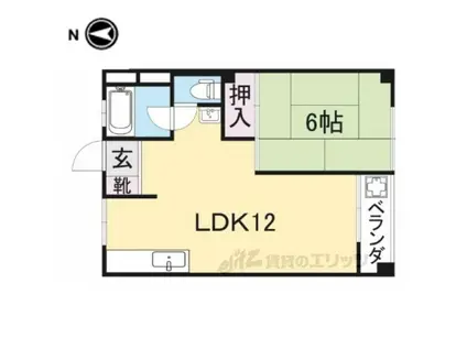 奈良コーポラス(1LDK/5階)の間取り写真