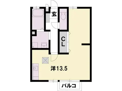 セジュール中央(ワンルーム/1階)の間取り写真