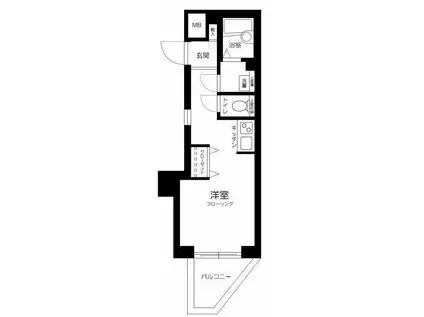 シンシア千駄木(ワンルーム/3階)の間取り写真