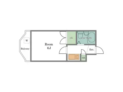 エメラルドハイツ(1K/4階)の間取り写真