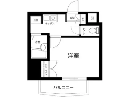 ガラ・シティ笹塚(1K/12階)の間取り写真