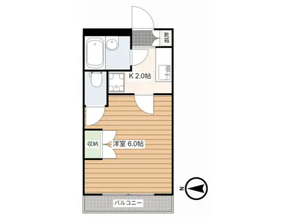 CLEO・KOURAKUENII(1K/2階)の間取り写真
