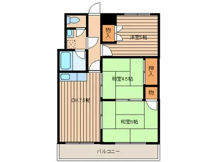 平岸グランドハイツ(3LDK/4階)の間取り写真