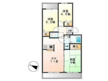 花見川ガーデンハイツ(3DK/3階)の間取り写真