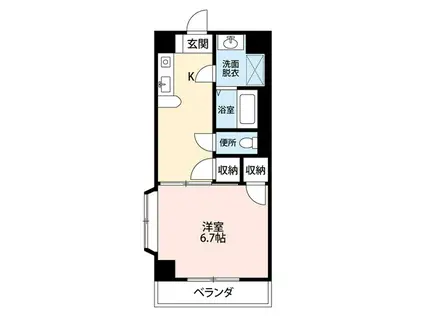 ミナミCITY(1DK/2階)の間取り写真